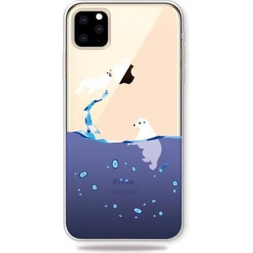 GadgetBay Zee Water Blauw Druppels IJsbeer Zeehond Hoesje iPhone 11 Pro TPU case - Doorzichtig