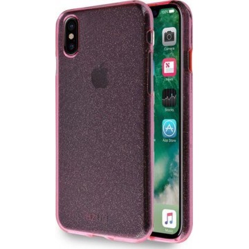 MH by Azuri flexible glitter cover - roze/rood - voor iPhone X/Xs