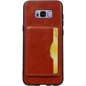 Backcover hoesje met creditcard / bankpas houder bruin geschikt voor de Samsung Galaxy S8+