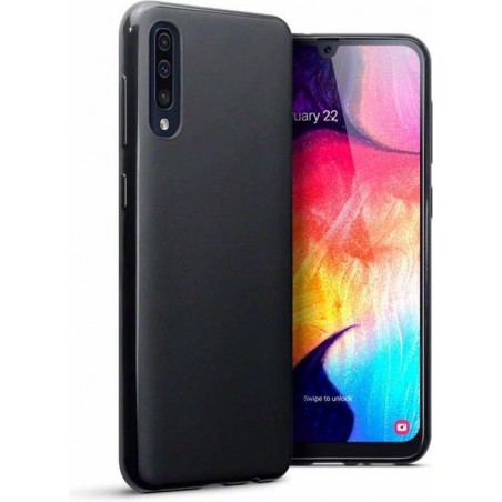 MAT ZWART Samsung Galaxy A70 Siliconen TPU achterkant hoesje (1,5mm)