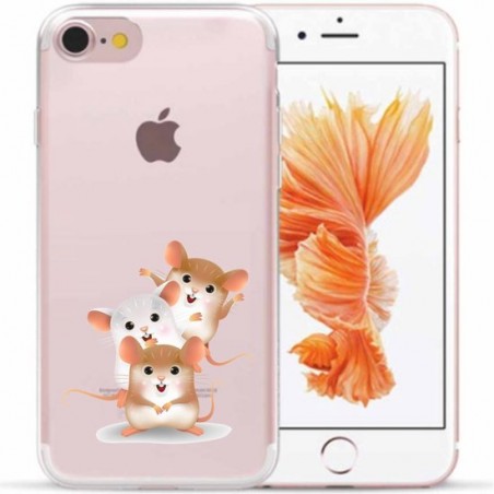 Apple Iphone 7 / 8 / SE2020 Transparant siliconen telefoonhoesje 3 hamsters