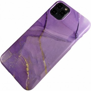 Apple iPhone 11 Pro - Silicone marmer zacht hoesje Nola paars