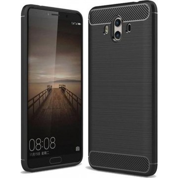 Zwart Hybrid Carbon Look TPU Hoesje voor Huawei Mate 10 Pro