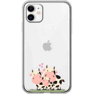 Apple Iphone 11 Transparant siliconen telefoonhoesje koeien