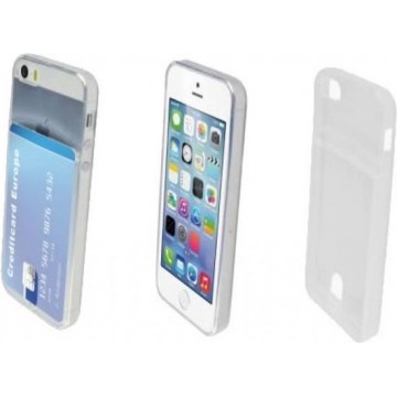 Wallet Smart TPU Case transparant voor Apple Iphone Se, met opbergvakje voor een pasje