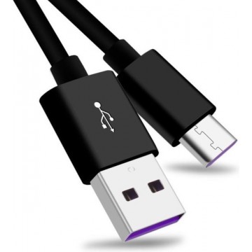 WISEQ Fast Charging Micro-USB oplaadkabel | 2x Sneller Opladen | 1 Meter Laadkabel - Zwart
