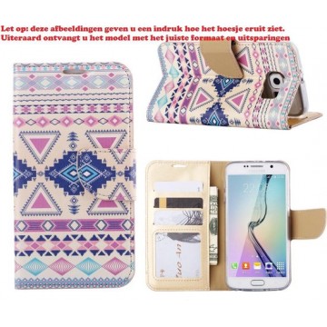 Xssive Hoesje voor Samsung Galaxy S6 - Book Case G920 G920F Azteken Pink