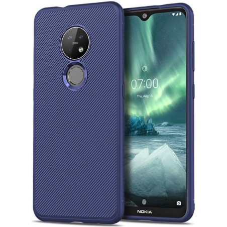 Nokia 6.2 / 7.2 Twill Slim Texture TPU Hoesje Blauw