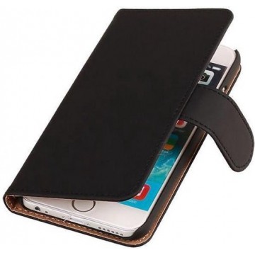 Effen Bookstyle Hoes voor iPhone 6 Zwart
