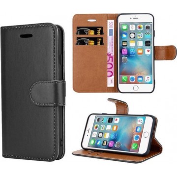 iPhone 7 Plus / 8 Plus Hoesje Wallet Case PU Leer Zwart Portemonnee