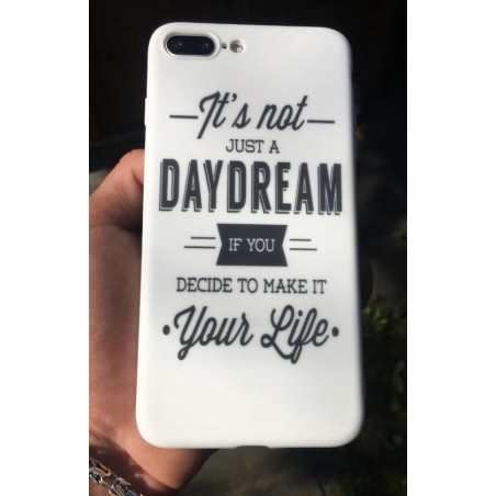 Apple Iphone 7 Plus / 8 Plus Wit siliconen hoesje (its not just a daydream)