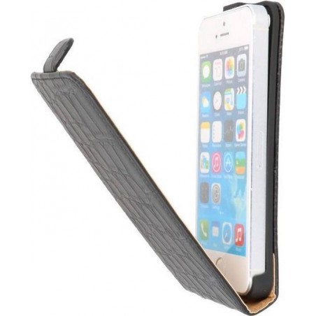 Croco Flip Hoes voor iPhone 5 / 5s Zwart