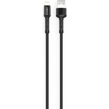 Eisenz EZ922 Toughness Lightning iPhone Kabel 2.4A Fast Cable - zwart 3 Meter