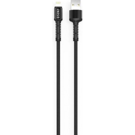 Eisenz EZ922 Toughness Lightning iPhone Kabel 2.4A Fast Cable - zwart 3 Meter