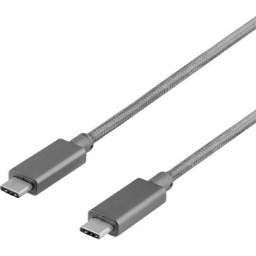 DELTACO USBC-1261 USB-C naar USB-C kabel - USB 3.1 Gen 1 - 1 meter - Space Grey