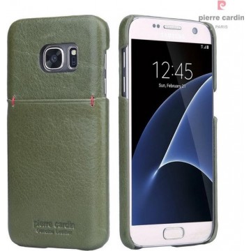 Pierre Cardin Backcover hoesje Groen - Stijlvol - Leer - Galaxy S7 - Luxe cover