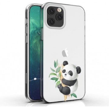 Apple Iphone 12 Pro Max Siliconen telefoonhoesje transparant Panda