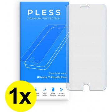 1x Screenprotector iPhone 7 Plus en iPhone 8 Plus - Beschermglas Tempered Glass Cover - Pless®