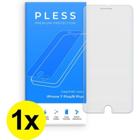 1x Screenprotector iPhone 7 Plus en iPhone 8 Plus - Beschermglas Tempered Glass Cover - Pless®