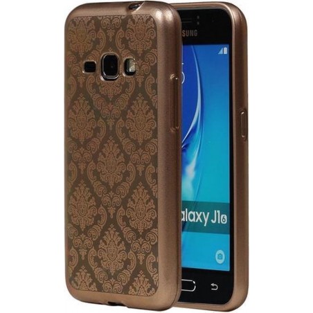 Goud Brocant TPU back case cover hoesje voor Samsung Galaxy J1 (2016)