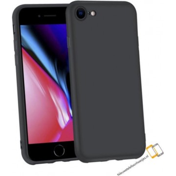 Apple Iphone 7 / 8 / SE2020 Zwart siliconen backcover hoesje