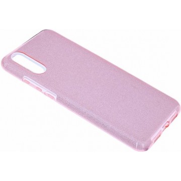 Samsung Galaxy A7 (2018) Roze Glitter TPU Back Cover Hoesje