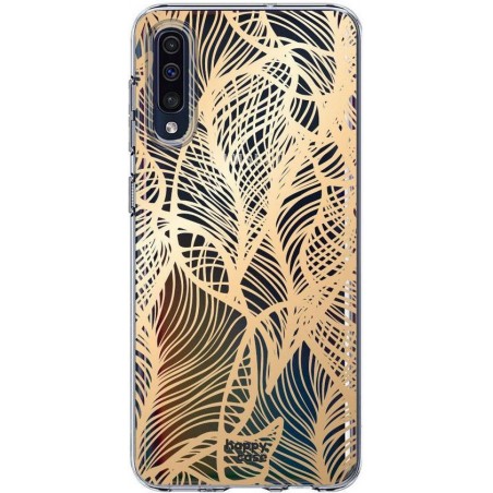 HappyCase Samsung Galaxy A50 Hoesje Flexibel TPU Golden Leaves Print