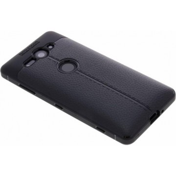 Lederen Backcover met stiksel Sony Xperia XZ2 Compact hoesje - Zwart