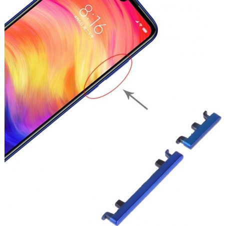 Aan / uit-knop en volumeknop voor Xiaomi Redmi Note 7 Pro / Redmi Note 7 (blauw)