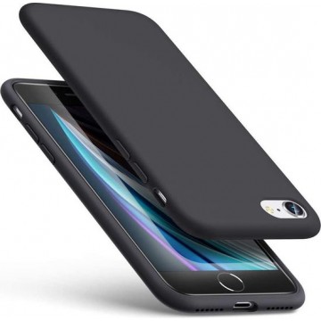 iPhone SE 2020 Hoesje Zwart - Apple iphone se 2020 hoesje Siliconen Hoesje Case Back Cover - Zwart