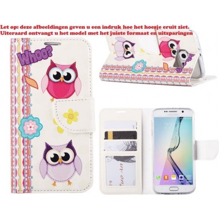 Xssive Hoesje voor Apple iPhone 5 / 5S / SE - Book Case Twee Uilen