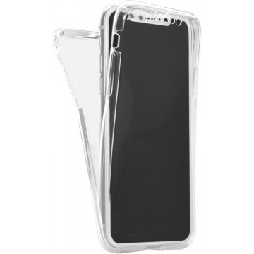 DrPhone iPhone X/XS TPU Case - 360 Graden Cover - 2 in 1 Hoes - Voor en Achter Volledig Bescherming - Transparant