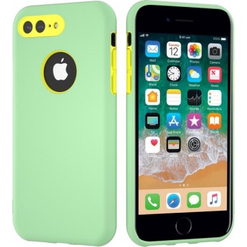 ShieldCase dubbellaags siliconen hoesje iPhone 8 Plus / 7 Plus - Lichtgroen-geel