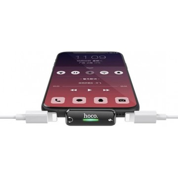 HOCO LS27 iPhone Lightning Duo Adapter - Lightning naar 2x Lightning Splitter - Zwart