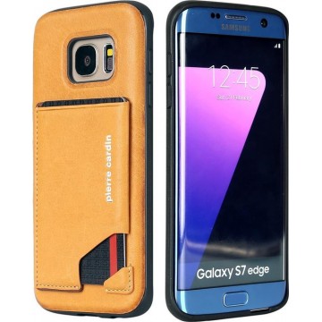 Pierre Cardin Leren Backcover Hoesje Met Kaarthouder Samsung Galaxy S7 Edge - Bruin