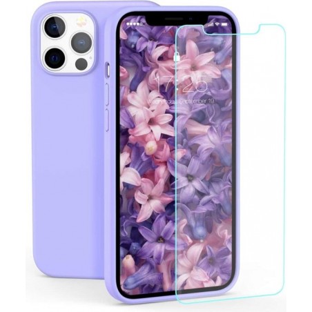 iPhone 12 Mini Hoesje - Soft Nano siliconen cover TPU backcover - Lila met 1x Screenprotector