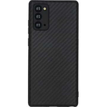 Carbon Softcase Backcover Samsung Galaxy Note 20 hoesje - Zwart