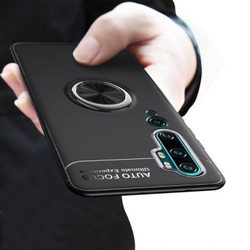 Xiaomi Mi 10T Pro Ring Zwart Cover Case Hoesje Siliconen Tpu