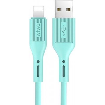 WIWU Cable Vivid G60 1.2m USB 2 4A  naar Lightning Oplaadkabel - Mint Groen