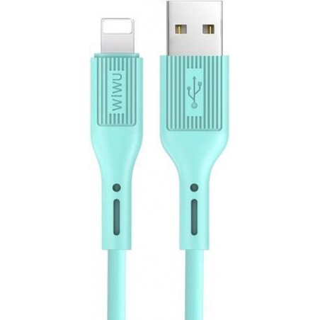 WIWU Cable Vivid G60 1.2m USB 2 4A  naar Lightning Oplaadkabel - Mint Groen