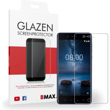 BMAX Nokia 8 Glazen Screenprotector Full Cover 3D | Dekt afgeronde schermranden volledig | Beschermglas | Tempered Glass