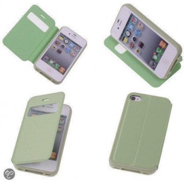 View Cover Groen Apple iPhone 4 4s Protect Stand Case TPU Book-style