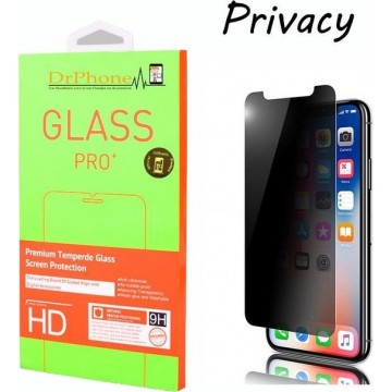 DrPhone iPhone X/XS/ iPhone 11 PRO Privacy Tempered Glass Screenprotector - Anti-Spy Glas - Glazen Screenprotector