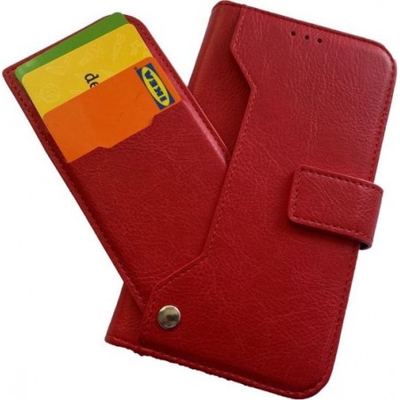 Samsung Galaxy J6 Plus 2018 Hoesje - Portemonnee Book Case met Extra Pasjeshouder Vakken - Rood