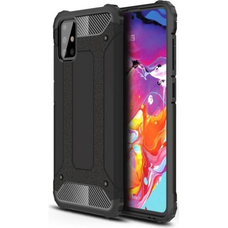 Samsung Galaxy A71 Hoesje Shock Proof Hybride Backcover Zwart