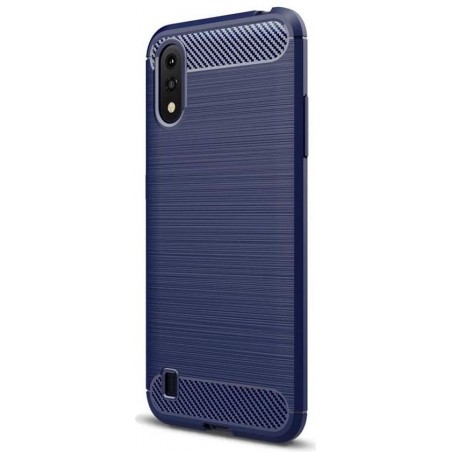 Samsung Galaxy A01 Hoesje Geborsteld TPU Flexibel Blauw