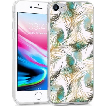 iMoshion Design voor de iPhone SE (2020) / 8 / 7 / 6s hoesje - Pauw - Groen / Goud