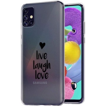 iMoshion Design voor de Samsung Galaxy A51 hoesje - Live Laugh Love - Zwart