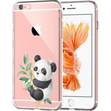 Apple Iphone 6 / 6S Siliconen telefoonhoesje transparant Panda