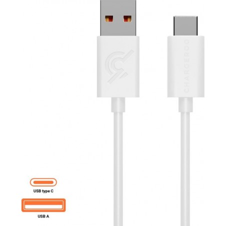 Chargeroo USB-C kabel 1.2 meter - opladen en snelle data overdracht – USB naar USB C - Wit